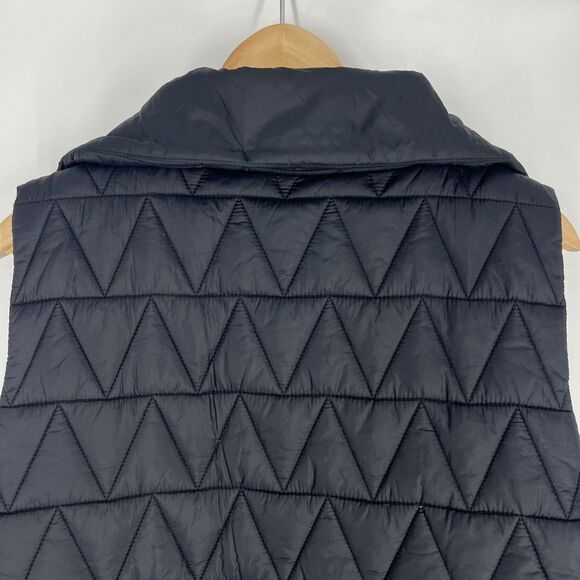 Eileen Fisher Jacket Vest Size Medium Womens Black Full Zip Quilted Minimalist - Picture 5 of 6